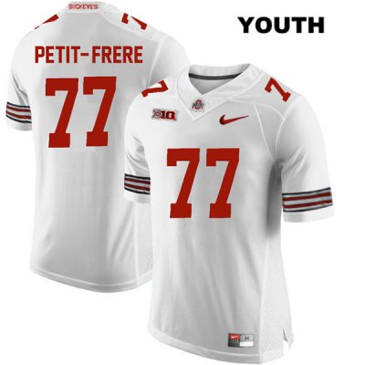 Youth NCAA Ohio State Buckeyes Nicholas Petit-Frere #77 College Stitched Authentic Nike White Football Jersey UN20I55ST